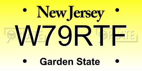 W79RTF New Jersey License Plate