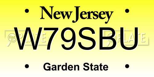 W79SBU New Jersey License Plate