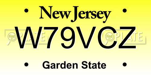 W79VCZ New Jersey License Plate