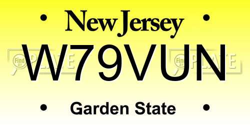 W79VUN New Jersey License Plate