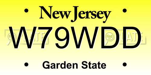 W79WDD New Jersey License Plate