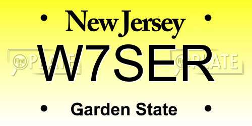 W7SER New Jersey License Plate