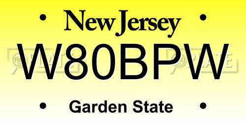 W80BPW New Jersey License Plate
