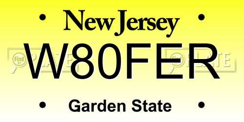 W80FER New Jersey License Plate