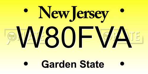 W80FVA New Jersey License Plate