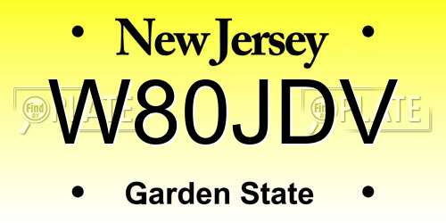 W80JDV New Jersey License Plate