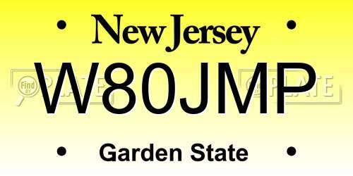 W80JMP New Jersey License Plate