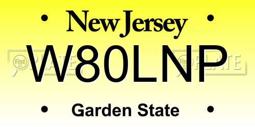 W80LNP New Jersey License Plate