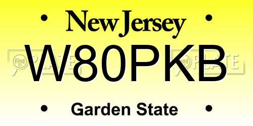 W80PKB New Jersey License Plate