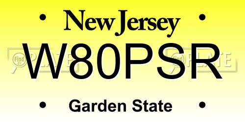 W80PSR New Jersey License Plate