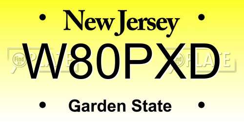 W80PXD New Jersey License Plate