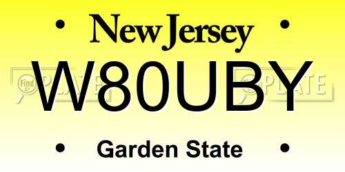 W80UBY New Jersey License Plate