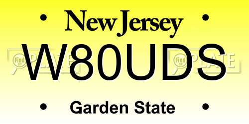 W80UDS New Jersey License Plate