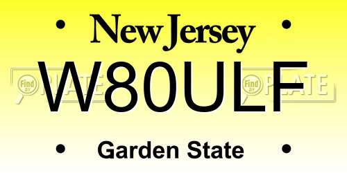 W80ULF New Jersey License Plate