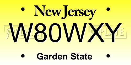 W80WXY New Jersey License Plate