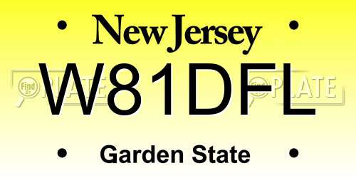 W81DFL New Jersey License Plate