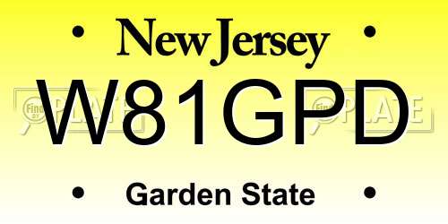 W81GPD New Jersey License Plate