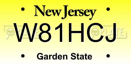 W81HCJ New Jersey License Plate