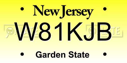 W81KJB New Jersey License Plate