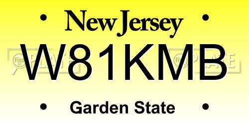 W81KMB New Jersey License Plate