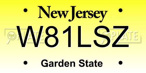 W81LSZ New Jersey License Plate