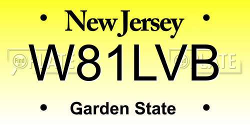 W81LVB New Jersey License Plate
