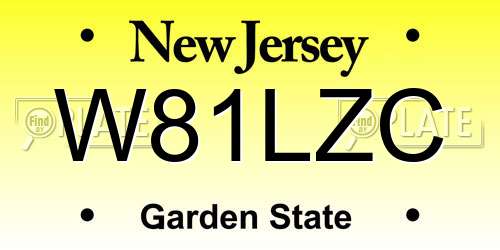 W81LZC New Jersey License Plate