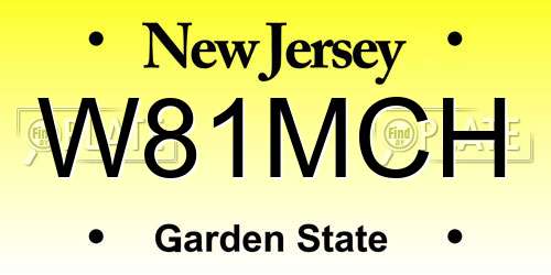 W81MCH New Jersey License Plate