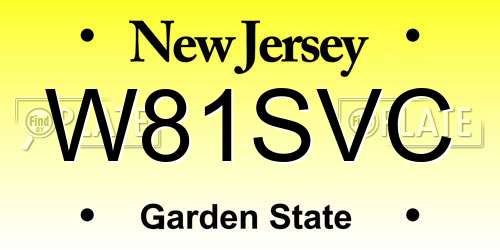 W81SVC New Jersey License Plate