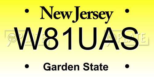 W81UAS New Jersey License Plate