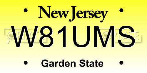 W81UMS New Jersey License Plate