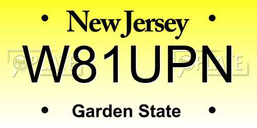 W81UPN New Jersey License Plate