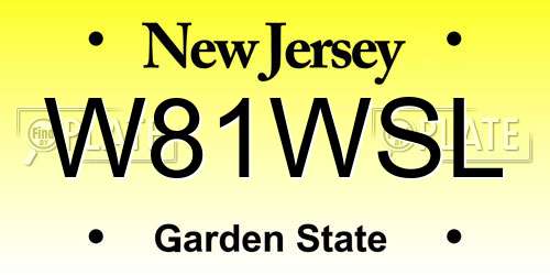 W81WSL New Jersey License Plate