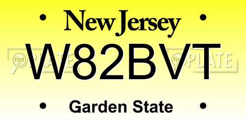 W82BVT New Jersey License Plate
