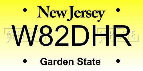 W82DHR New Jersey License Plate