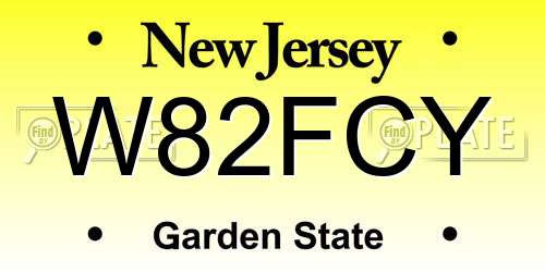 W82FCY New Jersey License Plate