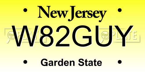 W82GUY New Jersey License Plate