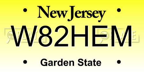 W82HEM New Jersey License Plate