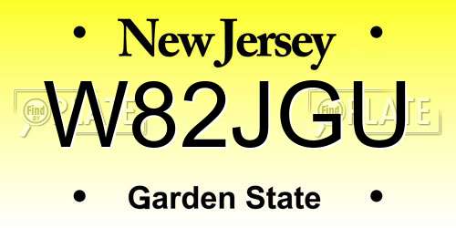 W82JGU New Jersey License Plate