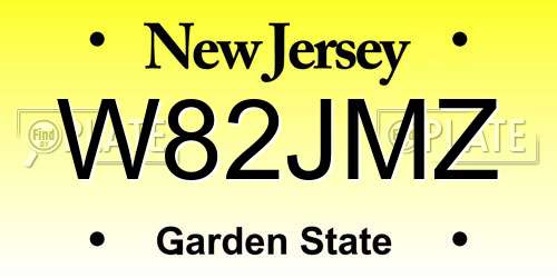 W82JMZ New Jersey License Plate