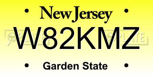 W82KMZ New Jersey License Plate