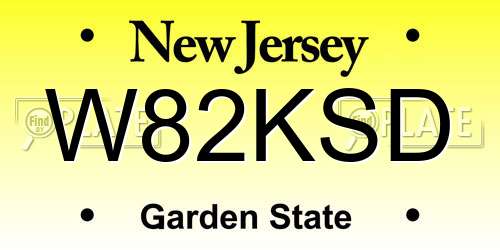 W82KSD New Jersey License Plate