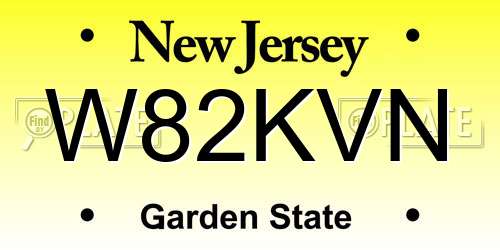 W82KVN New Jersey License Plate
