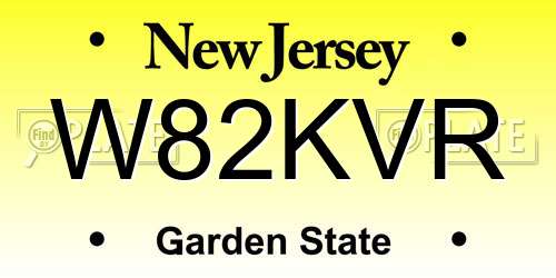 W82KVR New Jersey License Plate
