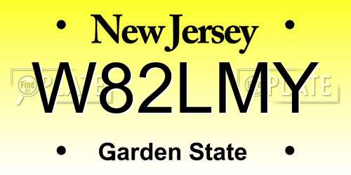 W82LMY New Jersey License Plate
