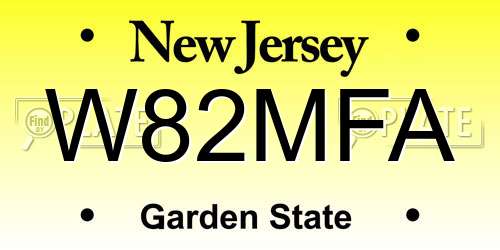 W82MFA New Jersey License Plate