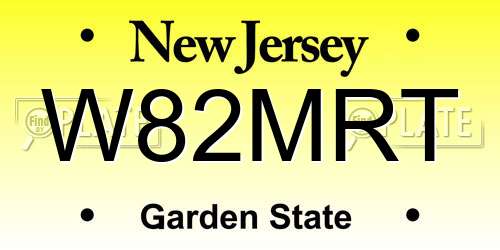 W82MRT New Jersey License Plate