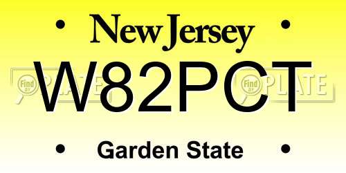 W82PCT New Jersey License Plate
