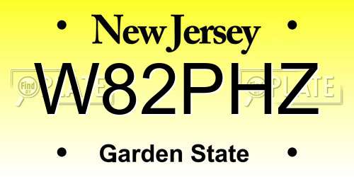 W82PHZ New Jersey License Plate