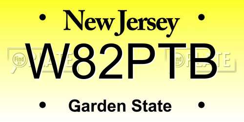 W82PTB New Jersey License Plate
